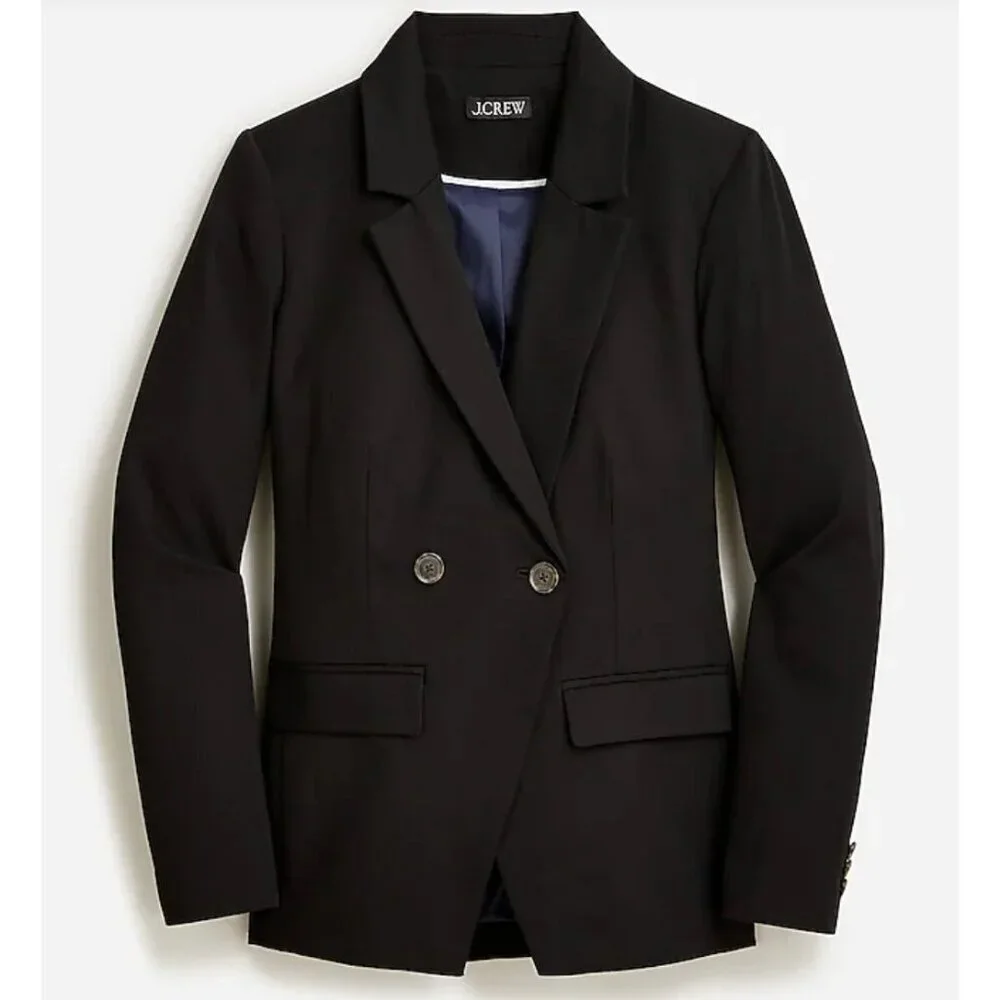 J.Crew $248 Petite Devon Blazer Bi-Stretch Cotton Blend Black Size P00 BP413 - Picture 1 of 9